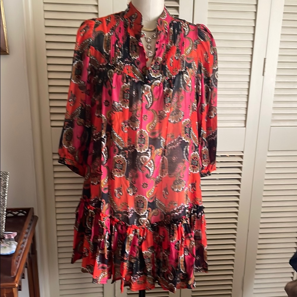 Vibrant Paisley Print Dress